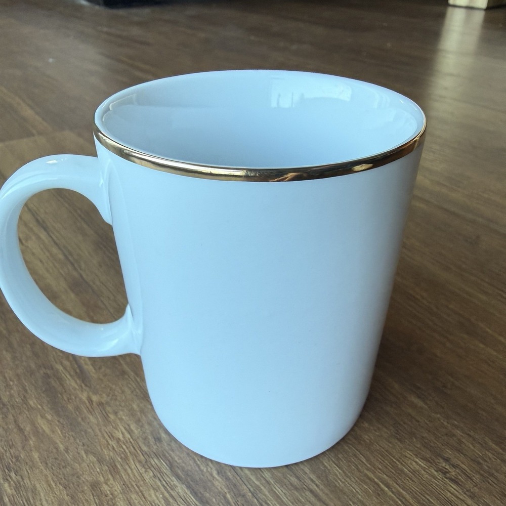 Porsche Coffee Mug Gold Trim Official Crest Logo Made In Germany White 9 oz - Picture 2 of 6